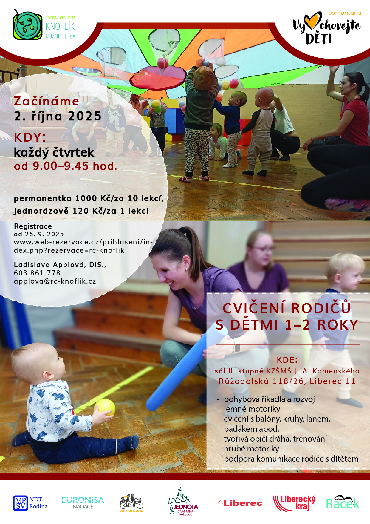 pozvánka cvičení pro rodiče s dětmi